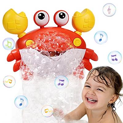Crab Bath Toys for Toddlers 1-3 2-4 Bathtub Bubble Maker with Music Automatic Kids Bathtub Bubble Machine Baby Bath Toys for Infants 6-12 12-18 Months