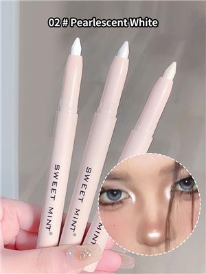 Matte & Shimmer & Fine Glitter Eyeshadow Stick, Waterproof Long-Lasting Highlight Pen For Eye Makeup (With Built-In Sharpener At Bottom)