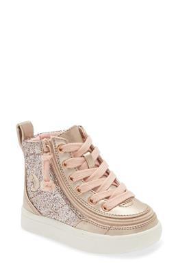 BILLY Footwear Kids Classic Lace High Glitter High Top Sneaker in Rose Gold Unicorn at Nordstrom, Size 2 M