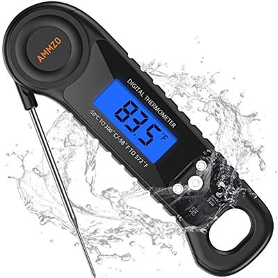 AMMZO Digital Meat Thermometer for Grilling, Instant Read Food Thermometer Waterproof with Backlight for Cooking, Deep Fry, BBQ, Grill, Smoker and Roa