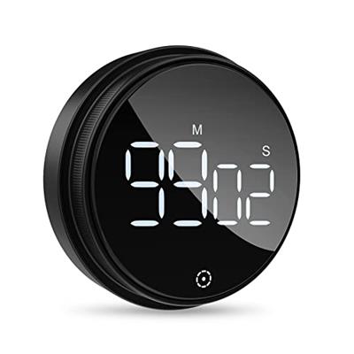 Ankilo Digital Magnetic Timer, Timer for Kids with Large LED Display, Adjustable Volume, Kitchen Timer for Cooking, Studying, Office, Black (Battery n