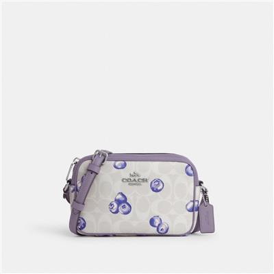 COACH® | Mini Jamie Camera Bag In Signature Canvas With Blueberry Print
