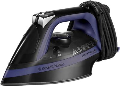 Russell Hobbs Plug & Wrap Steam Iron, One Temp Technology, Non Stick Ceramic Soleplate, 320ml Water Tank, 200g Steam Shot, 45g Continuous steam, Easy