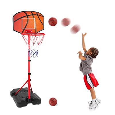 Kids Basketball Hoop for 1 2 3 4 5 6 Year Old Stand Adjustable Height 3.5ft-5.5ft Toddler Indoor Mini Basketball Hoops Goal Ball Games Toys for Girl B