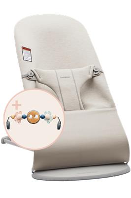 Bouncer Bundle with Toy: Light beige - 3D Jersey
