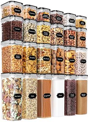 PRAKI Airtight Food Storage Containers Set with Lids - 24 PCS, BPA Free Kitchen and Pantry Organization, Plastic Leak-proof Canisters for Cereal Flour