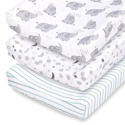 The Peanutshell Celestial Elephant 3-Pack Changing Pad Cover
