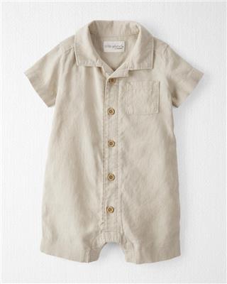 Ember Oatmeal Baby Button-Front Romper Made with LENZING™ ECOVERO™ | Carter’s Oshkosh Canada