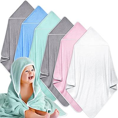 Chumia 6 Pack Baby Bath Towel, Coral Fleece Soft Absorbent Hooded Towel for Newborns, Toddlers, and Kids, 30 x 30 Inch