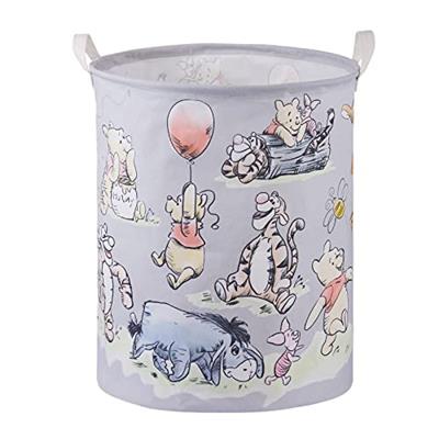 Winnie Storage Basket, Nursery Large Hamper Canvas Laundry Basket Foldable With Waterproof Pe Coating,For Kids Boys And Girls, Bathroom, Bedroom, Clot