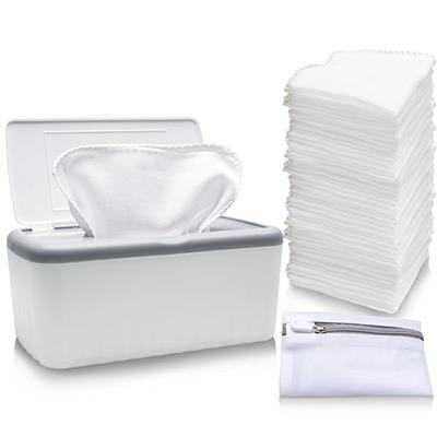 Amazon.com: 64 Pack Reusable Baby Wipes with Dispenser, Natural Cotton Baby Cloth Wipes, Skin-friendly Diaper Wipes for Wiping the Babys Body Face an
