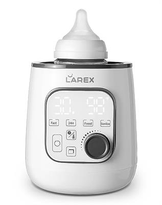 Larex Fast Bottle Warmer, Larex 10-in-1 Baby Bottle Warmer for Breastmilk or Formula, with Precise Timer, Auto Shut-Off, and Accurate Temperature Cont