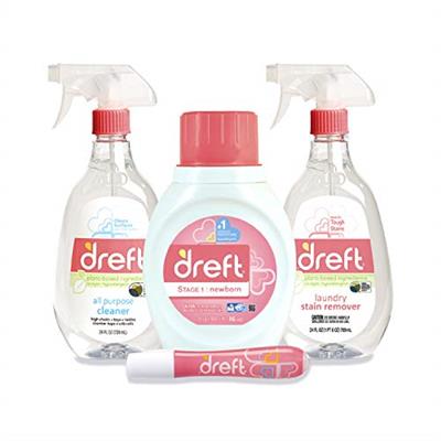 Baby Gifts Set by Dreft, Baby and Mom Gift Set with Liquid Laundry Detergent, Laundry Stain Remover, Stain Remover Pen & All Purpose Cleaner Spray, Gr