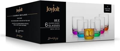 Amazon.com | JoyJolt HUE Colorful Whiskey Set. 6pc Bar Glasses, 10oz Drink Glasses. Double Old Fashioned Glass - Modern Whiskey Glass Set, Low Ball Gl