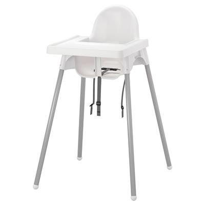 ANTILOP chaise haute avec plateau, blanc/gris argent - IKEA CA