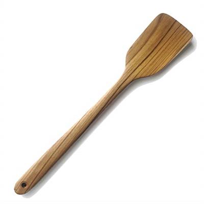FAAY 18 Teak Long Wooden Spatula, Heavy Duty Stir Paddle for Cooking in Big Pot, Canning, Handcrafted from High Moist Resistance Teak, Wooden Spoon F