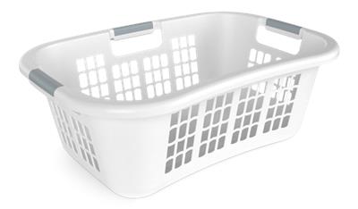 type A Hip Hugging Laundry Basket, Standard, White