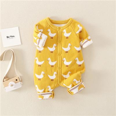 Baby Knitted Goose Yellow Romper