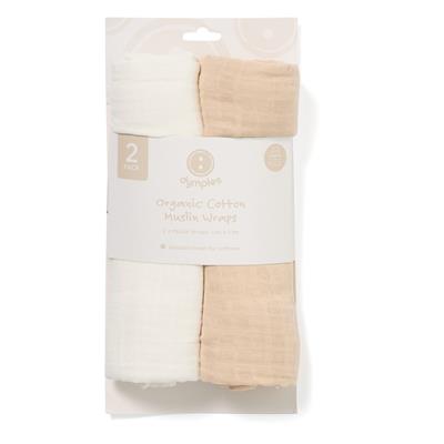 Dymples Cotton Muslin Wraps 2 Pack - Natural | BIG W