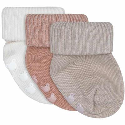 Underworks Baby Ribbed Turn Over Top Socks 3 Pack - Brown | BIG W