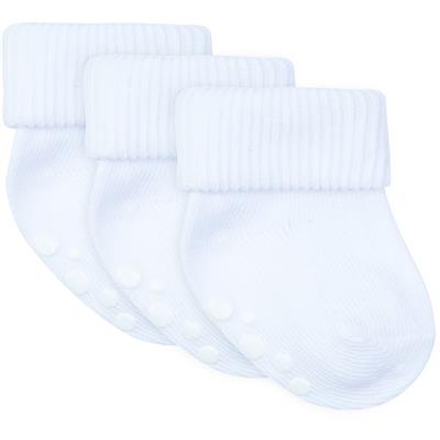 Underworks Baby Ribbed Turn Over Top Socks 3 Pack - White | BIG W