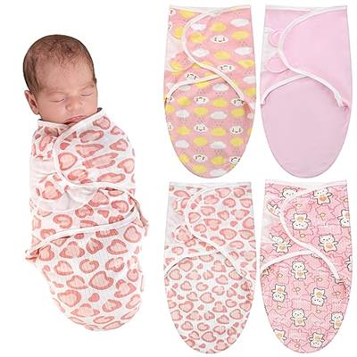 Newwiee 4 Pcs Preemie Baby Swaddle Preemie Swaddle Wrap Adjustable Swaddle Blanket Preemie Size Newborn Cotton Swaddle Blanket for Preemie Boys Girls