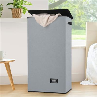 Amazon.com: SOLEDI Laundry Hamper with Lid 100L (26.4 Gal) Large & Tall Collapsible Laundry Basket, Clothes Hamper with Bag Removable Easy to Carry, D