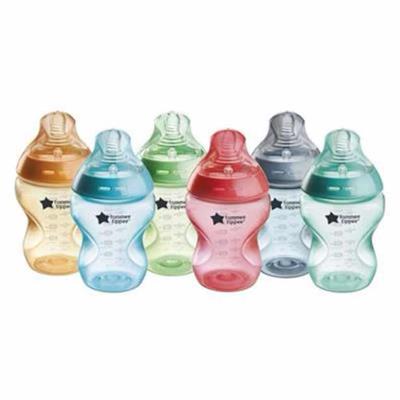 Tommee Tippee Baby Bottles, Natural Start Anti-Colic Baby Bottle with Slow Flow Breast-Like Nipple, 9oz, 0m+, Self-Sterilizing, Baby Feeding Essential