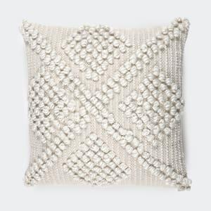 43cm Romy Woven Cushion - Natural and White - Kmart NZ