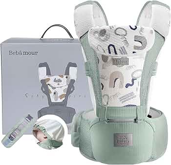 Bebear Baby Carrier Newborn to Toddler, Bebamour Baby Carrier Hipseat 0-36Months with Head Hood, 3 PCS Teething Pads, Waist Extender, Green : Amazon.c