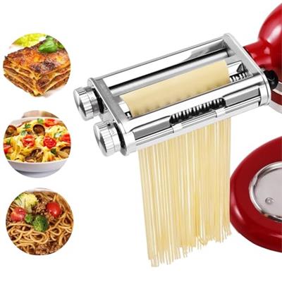 FavorKit Pasta Maker Attachment for KitchenAid Mixers,3 in 1 Set Included Pasta Sheet Roller, Spaghetti Cutter, Fettuccine Cutter Accessories and Clea