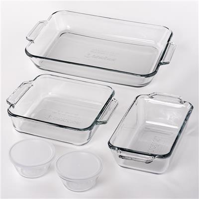 Anchor Hocking Glass Baking Dish Set, 7 Piece Glass Bakeware Set - Walmart.com