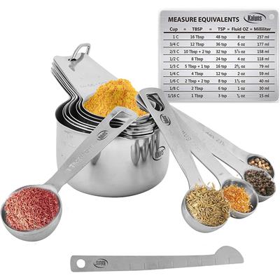 Measuring Cups and Spoons, 16 Piece Stainless Steel