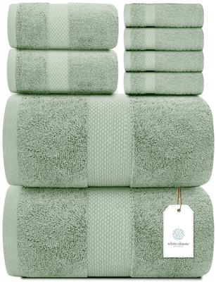 White Classic Luxury Green Bath Towel Set - Hotel Soft Cotton 2/Bath 2/Hand 4/Wash - 8 Piece - Walmart.com