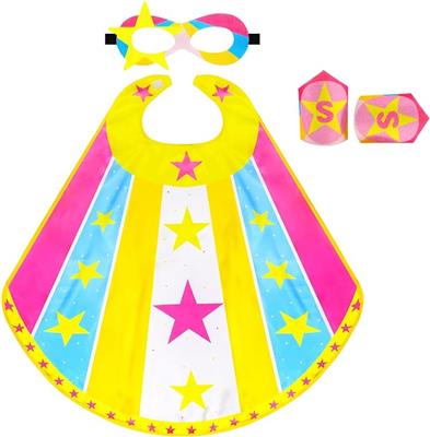 Amazon.com: iROLEWIN Star Superhero-Costumes-Cape and Mask for Kids Girls Boys Super Hero Party Gifts Toys as Halloween Dress Up with Bracelets (Rose)