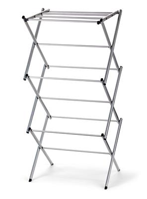 type A Accordion Drying Rack, 20.9 x 14.5 x 40.9-in, Silver