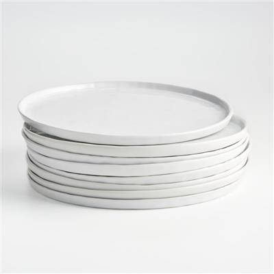 Mercer White Round Porcelain Dinner Plates, Set of 8   Reviews | Crate and Barrel