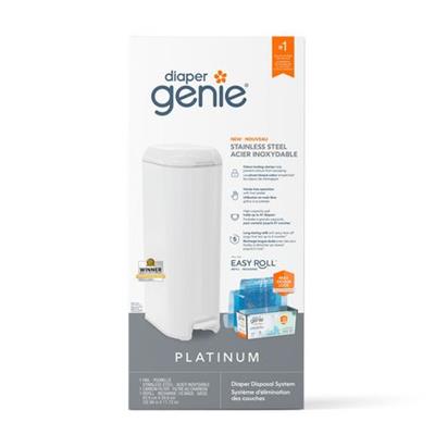 Diaper Genie Platinum Pail â€“ Lilly white, Made in durable stainless steel - Walmart.ca