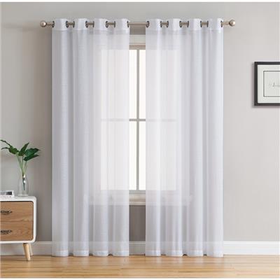 Home & Linens 2 Piece Semi Sheer Voile Window Curtain Drapes Grommet Top Panels Bedroom, Living Room