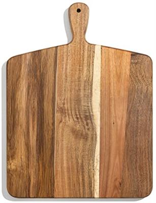 Acacia Wood Cutting Board and Chopping Board with Handle for Meat, Cheese Board, Vegetables, Bread, and Charcuterie - Decorative Wooden Serving Board
