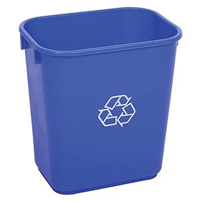 Global Industrial Plastic Recycling Wastebasket, 13-5/8 Qt., Blue