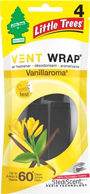 Little Trees Vent Wrap Air Freshener, Vanillaroma, 4-pk