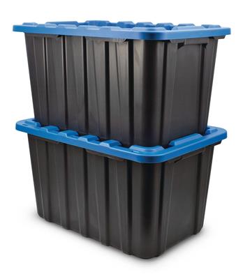 Mastercraft Heavy Duty Plastic Storage Box Container, 102-L,  2-pk