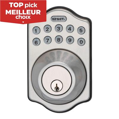 EZSET Electronic Keypad Deadbolt Door Lock, Satin Nickel