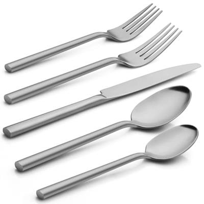 Alata Potter 20-Piece Forged Silverware Set, Service for 4 – Premium Stainless Steel Flatware Set, Modern Design with Satin Finish, Ideal for Home, Ki