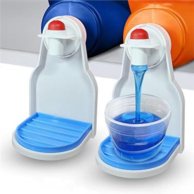 Simplation [2 Pack] Laundry Detergent Cup Holder, Detergent Drip Catcher (Upgraded Drip Tray), No More Mess or Leaks, Grip Style