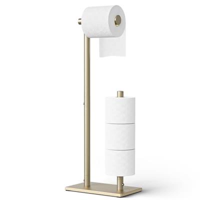 Kitsure Toilet Paper Holder Free Standing - Large Capacity Toilet Paper Roll Holder for 4 Rolls, Rustproof Toilet Paper Stand with Non-Slip Stable Bas