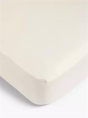 John Lewis ANYDAY Pure Cotton Double Deep Fitted Sheet, Natural