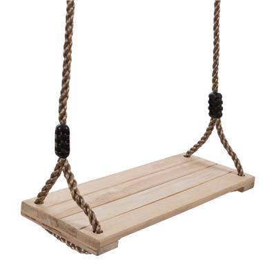 Wooden Swing, Outdoor Flat Bench Seat with Adjustable Nylon Hanging Rope for Kids Playset Frame or T
