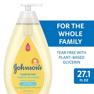 Johnsons Head-To-Toe Tear Free Baby Body Wash Soap and Shampoo, 27.1 oz - Walmart.com